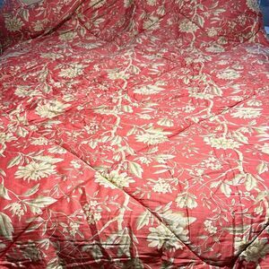 Ralph Lauren Villa Camelia Floral Brunt Rust/Red Gold/ Cream Queen Sz 93.5 X97.5